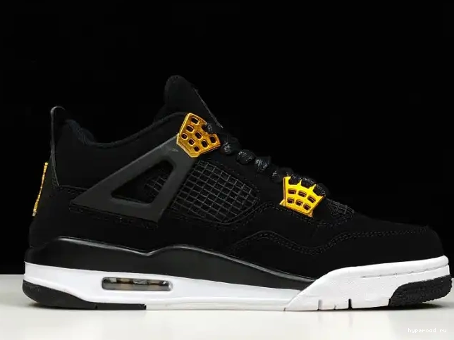 Gold-White Air Royalty 4 Jordan 308497-032 Metallic Black 0504